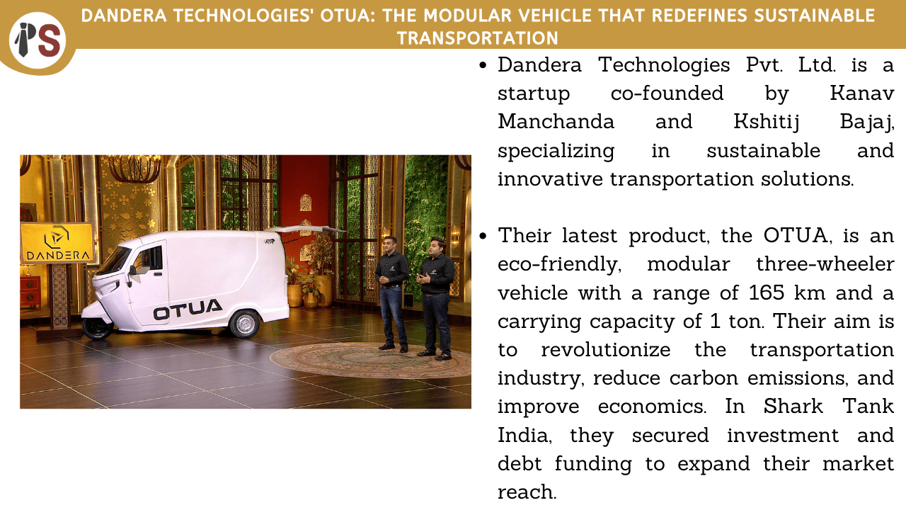 The OTUA: An Eco-Friendly, Modular Three-Wheeler Vehicle by Dandera Technologies
